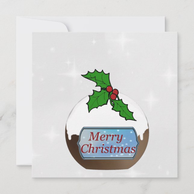 Joyeuse carte de pouding de Noël personnalisée (Devant)