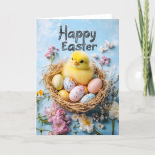 Joyeuse carte de poussette aux oeufs de Pâques