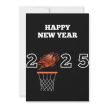 Joyeuse carte de vacances de basketball pour la no