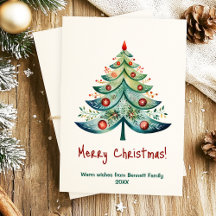 Joyeuse carte de vacances famille Noël