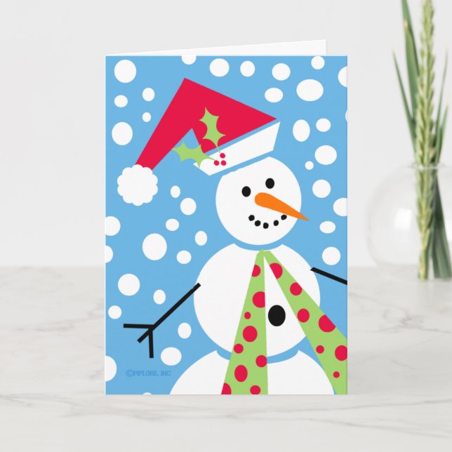 Joyeuse carte de voeux de bonhomme de neige de (Devant)