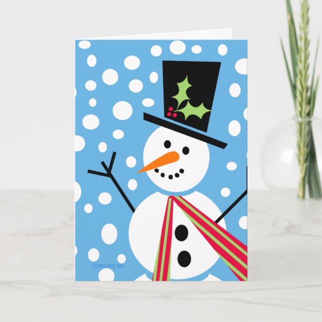 Joyeuse carte de voeux de bonhomme de neige de (Devant)