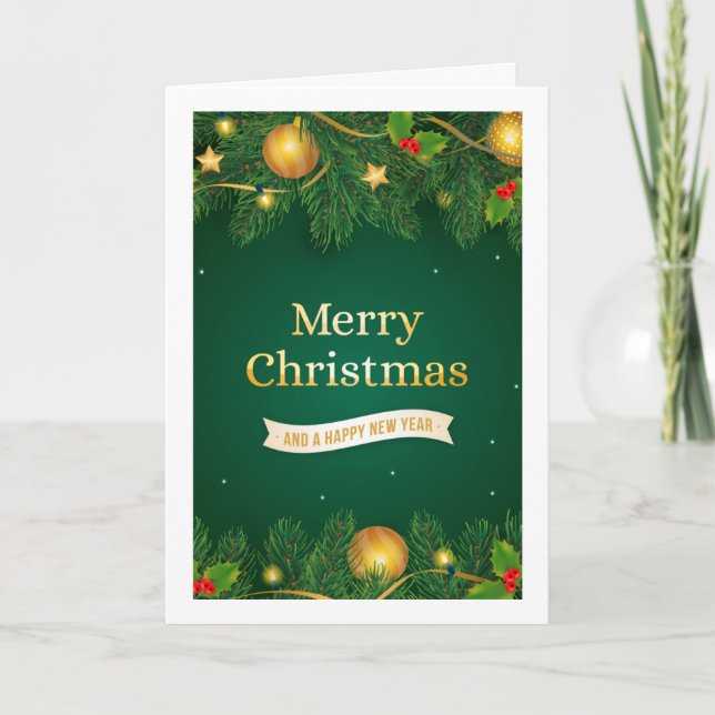 Joyeuse carte de voeux de Noël avec Père Noël et n (Devant)