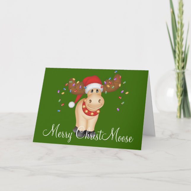 Joyeuse carte de voeux de Noël ChristMoose (Devant)