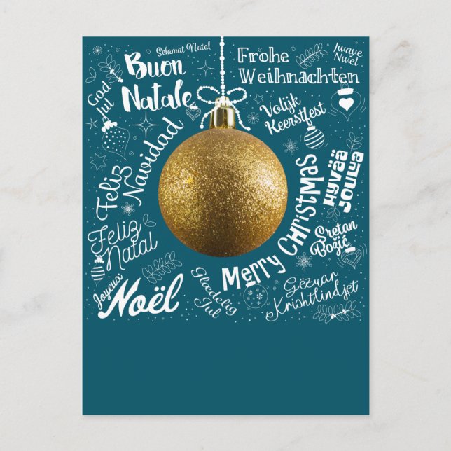 Joyeuse carte de voeux de Noël du monde en différe (Devant)