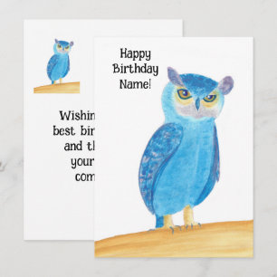 Joyeuse carte de voeux pour la chouette d'annivers