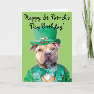 Joyeuse carte Pitbull de Saint Patrick's Day Anniv
