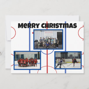 Joyeuse carte plat de la patinoire de hockey de No