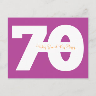Joyeuse carte postale 70e anniversaire - Magenta