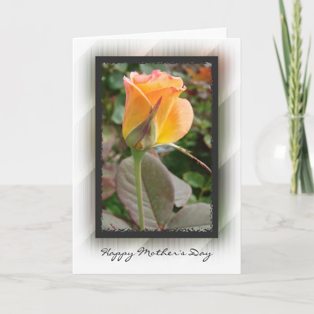 Joyeuse carte rose jaune de la fête des mères (Devant)