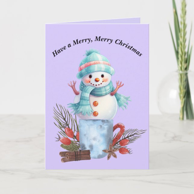 Joyeuse carte Snowman de Noël (Devant)