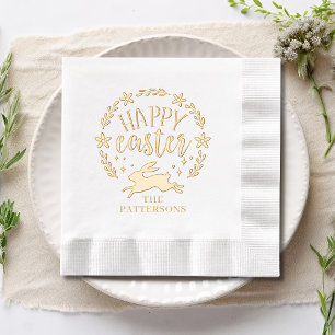 Joyeuse couronne florale de Pâques Nom personnalis