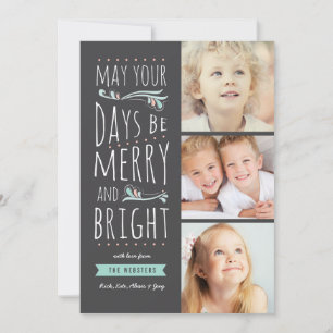 Joyeuse et lumineuse carte de Noël de fantaisie de