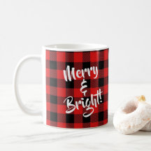"Joyeuse et lumineuse" tasse de plaid de Buffalo