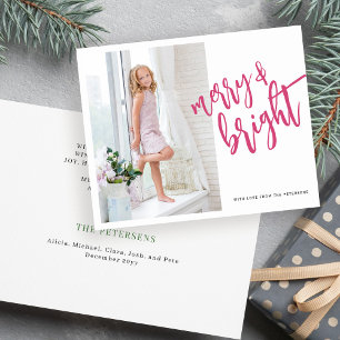 Joyeuse et rose vif carte de Noël photo