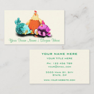 Joyeuse ferme poulets Votre Carte de visite amusan