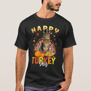 Joyeuse fête de la dinde Mignon chat T-shirts de T