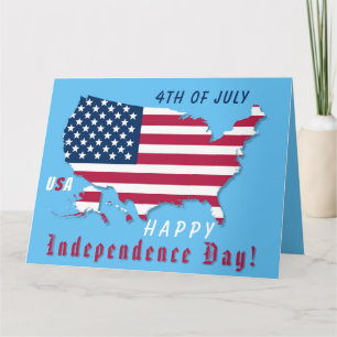 Joyeuse fête de l'Indépendance Drapeau Carte USA R