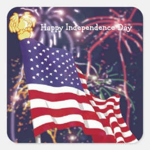 Joyeuse fête de l'Indépendance - Sticker Carré