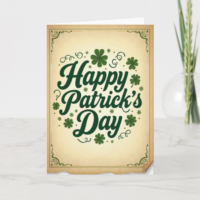 Joyeuse Fête de Saint-Patrick Carte Verte (Devant)