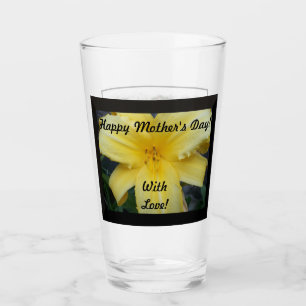 Joyeuse fête des Mères avec amour Tasse en verre