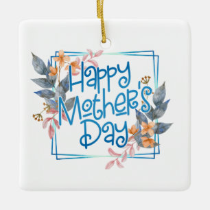 Joyeuse Fête des Mères Cadre Floral   Ornement
