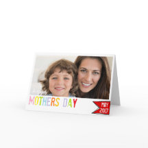 Joyeuse fête des mères carte photo typographie col