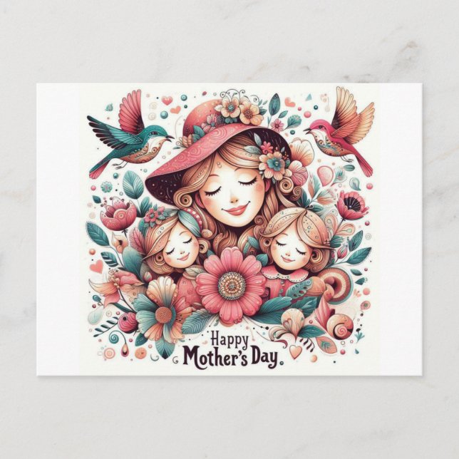 Joyeuse fête des mères Cartes postales de voeux (Devant)