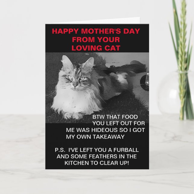 Joyeuse fête des mères de la carte des chats (Devant)