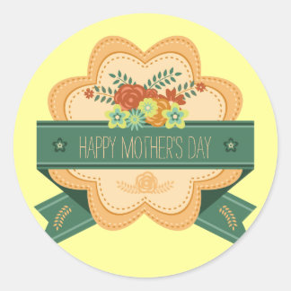 Joyeuse fête des mères Étiquette floral
