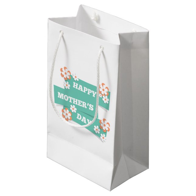 Joyeuse Fête des Mères Florale | Sac Cadeau (Devant Angle)