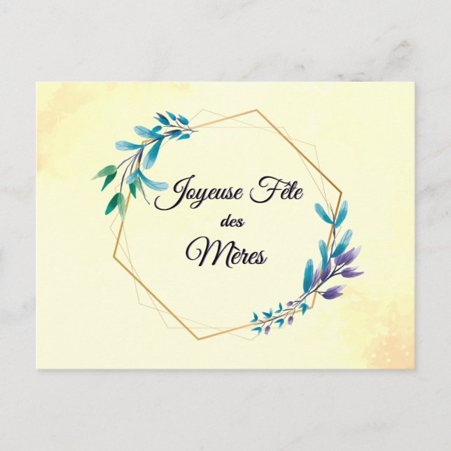 Joyeuse Fete des Meres | Happy Mother's Day Postkarte (Vorderseite)