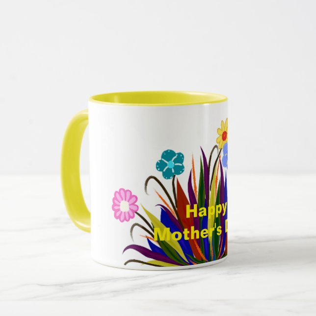Joyeuse Fête des Mères Plumes jolies Mug (Devant gauche)