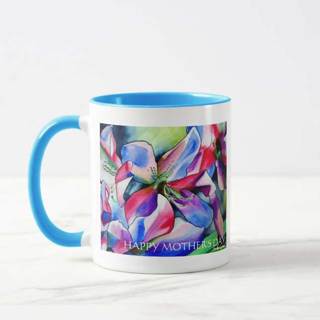 Joyeuse fête des mères Printemps Azalea tasse de f (Gauche)
