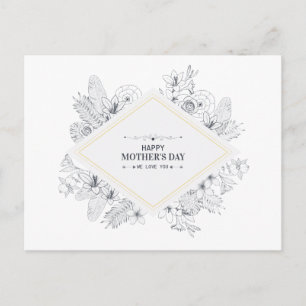 Joyeuse fête des mères Vintage et élégante   Carte