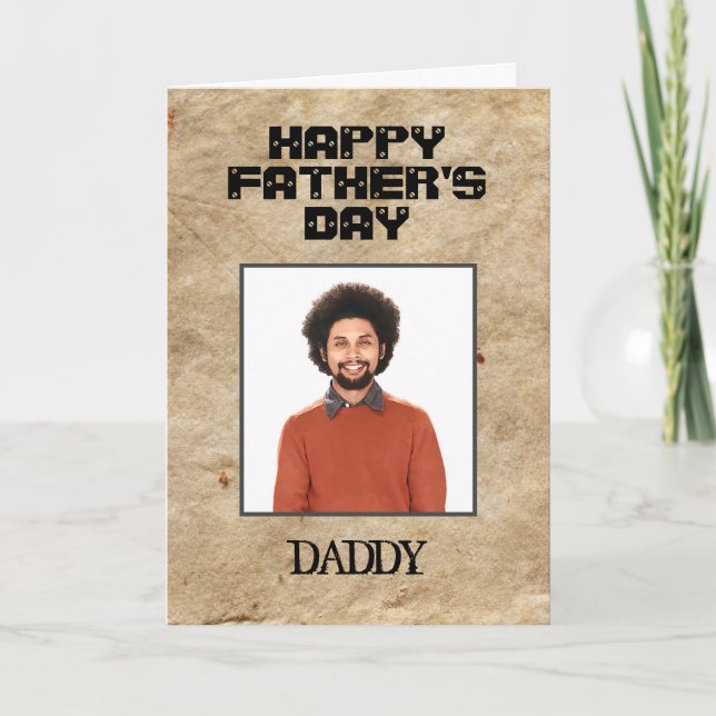 Joyeuse Fête des Pères Papa Carte Photo Personnali (Devant)