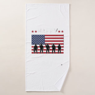 Joyeuse fête des vétérans Drapeau Silhouette Vecto