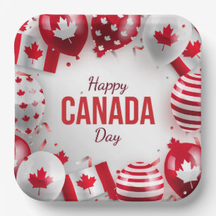 Joyeuse fête du Canada. Assiette en carton