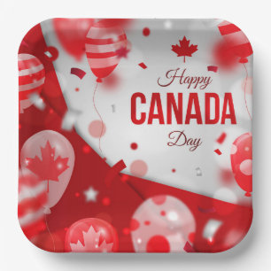 Joyeuse fête du Canada. Assiette en carton