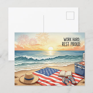 Joyeuse fête du travail avec carte postale