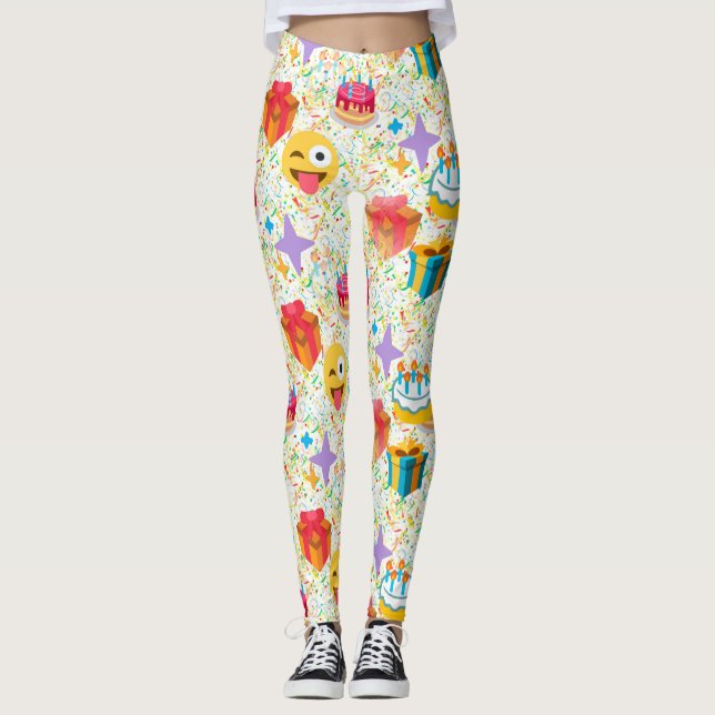joyeuse fête émoji leggings (Devant)