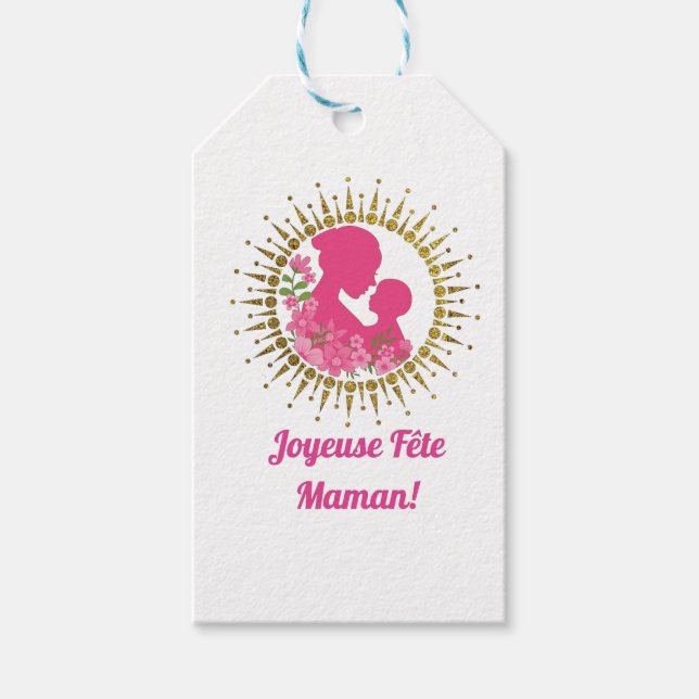 Joyeuse Fête Maman  Geschenkanhänger (Vorderseite)