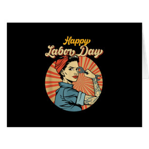 Joyeuse Fille de la Fête du Travail Forte Mouvemen