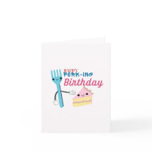 Joyeuse Fork-Ing Puns Anniversaire Carte