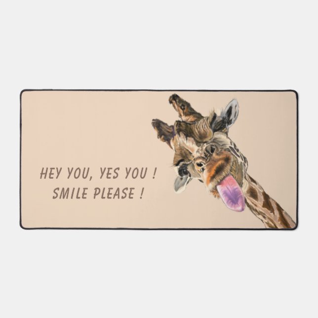 Joyeuse Giraffe Couleur personnalisée et texte Drô (Recto)