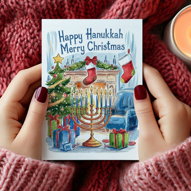 Joyeuse Hanoukka Joyeux Noël Carte (Happy Hanukkah Merry Christmas Card)