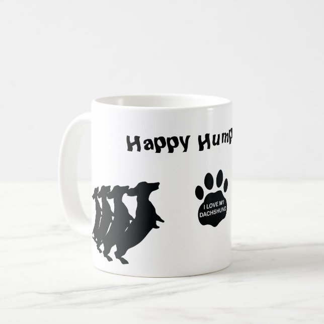 Joyeuse Journée de la Humpe Dachshund Mug (Devant gauche)
