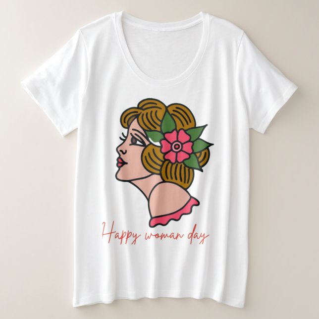 Joyeuse Journée des Femmes - Portrait féminin Art  (Design devant)