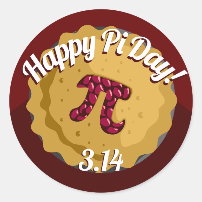 Joyeuse Journée Pi | Stickers à tarte amusant (Devant)