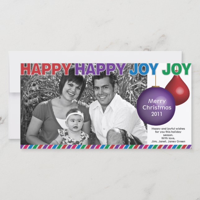 Joyeuse Joy Joy Carte de Noël (Devant)